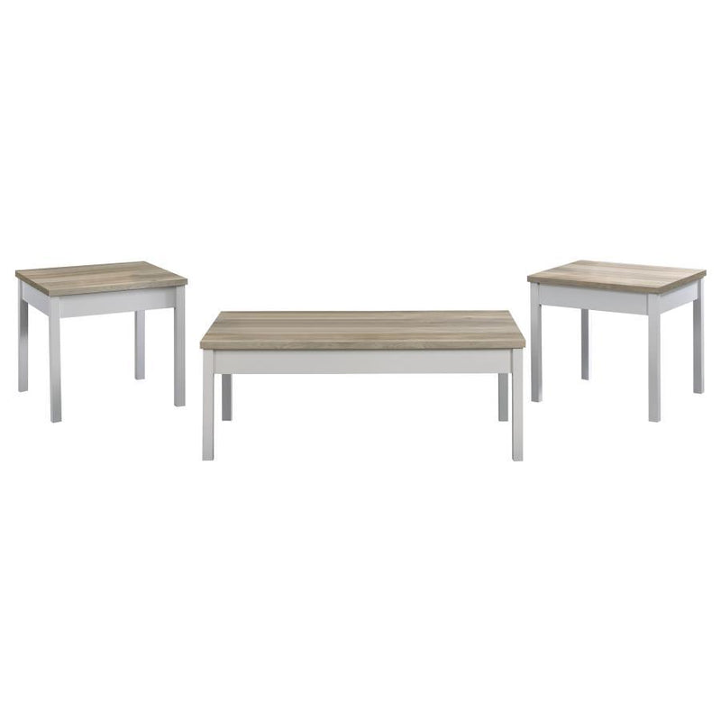 Stacie - 3 Piece Coffee Table Set - Distressed Pine