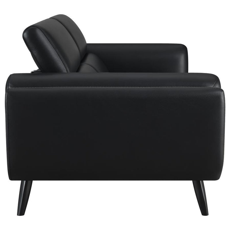 Shania - Track Arms Sofa With Tapered Legs - Black