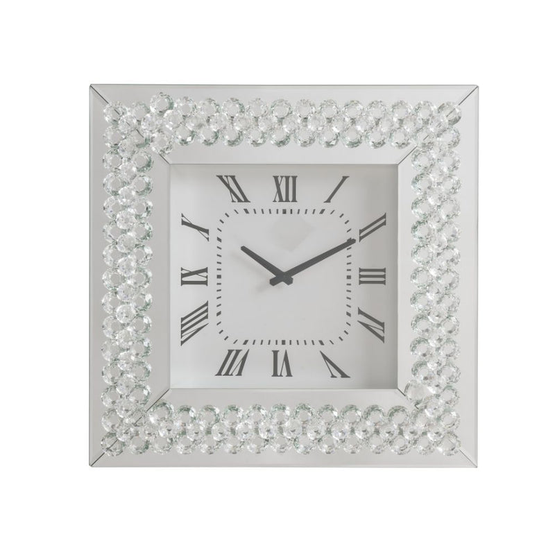 Lotus - Wall Clock - Mirrored & Faux Crystals