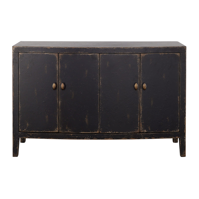 Gibson - Four Door Credenza - Coal / Brown