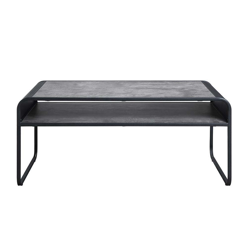 Raziela - Coffee Table - Concrete Gray & Black Finish