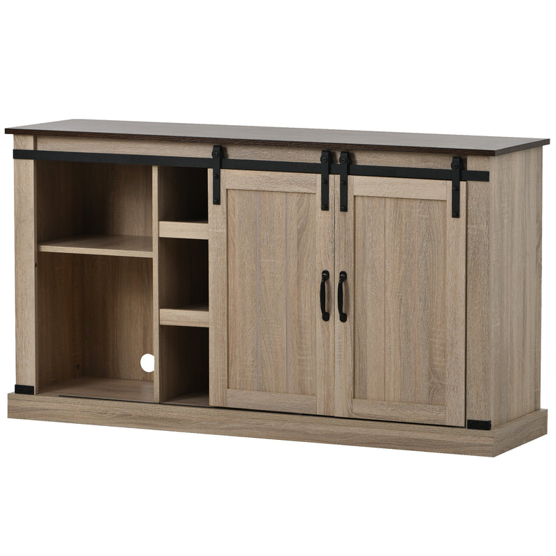 U-Can TV Stand with 2 Adjustable Panels Open Style Cabinet, Sideboard for Living room, Walnut