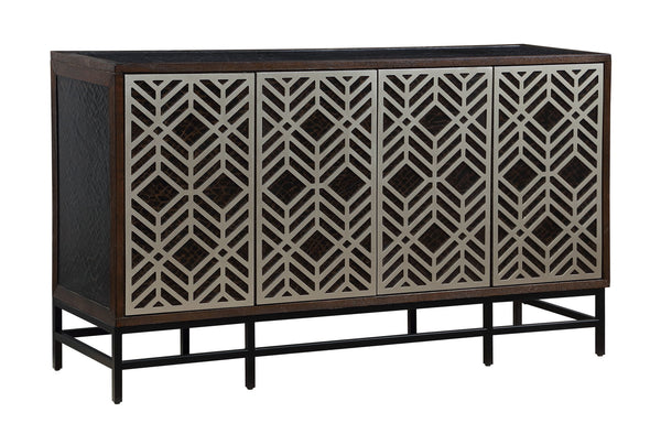 Savannah - Four Door Credenza - Miles Espresso Brown / Black