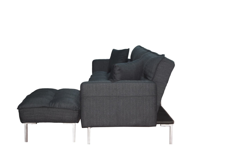 Sectional sofa couch sleeper black