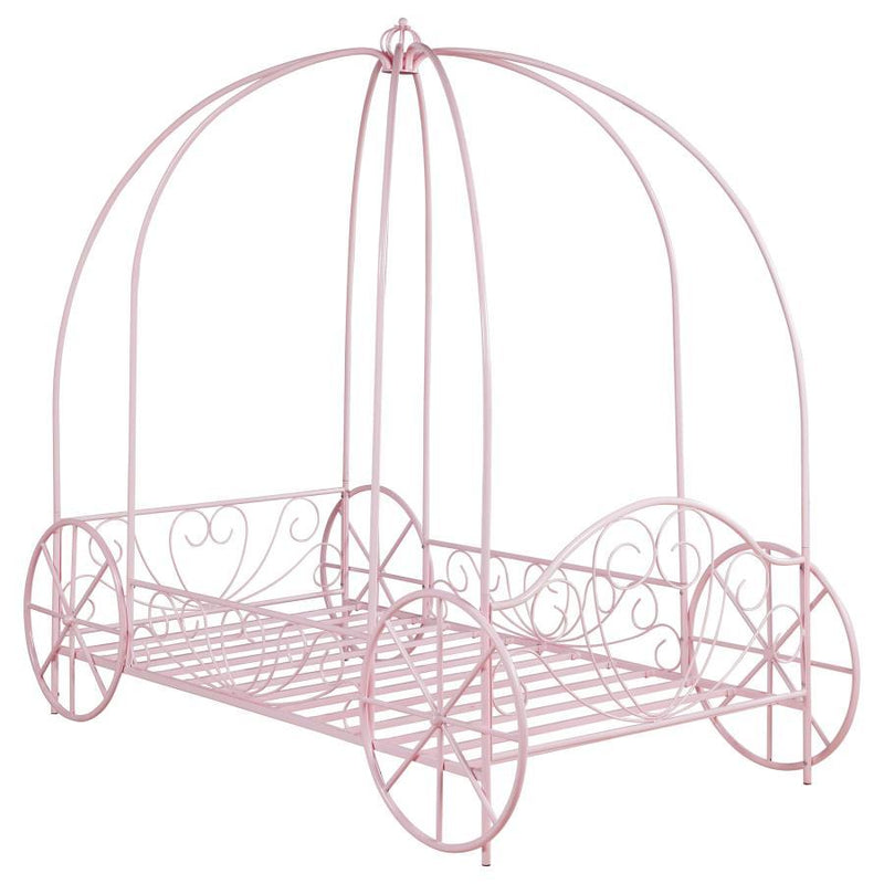 Massi - Twin Canopy Bed - Powder Pink