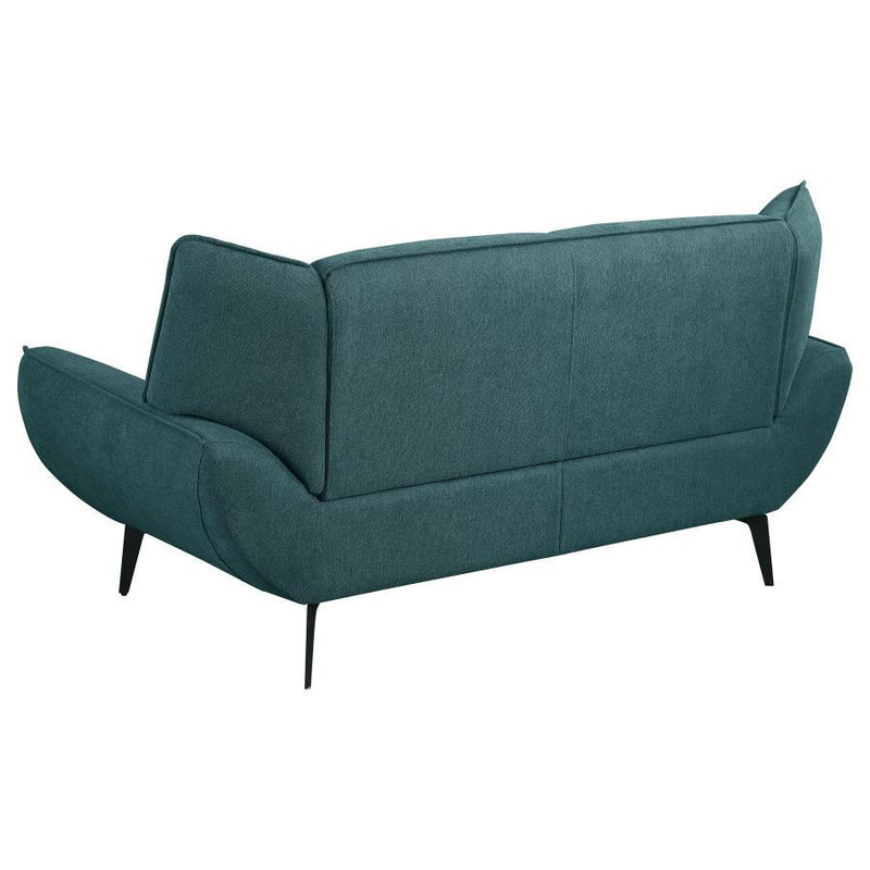 Acton - Upholstered Flared Arm Loveseat - Teal Blue