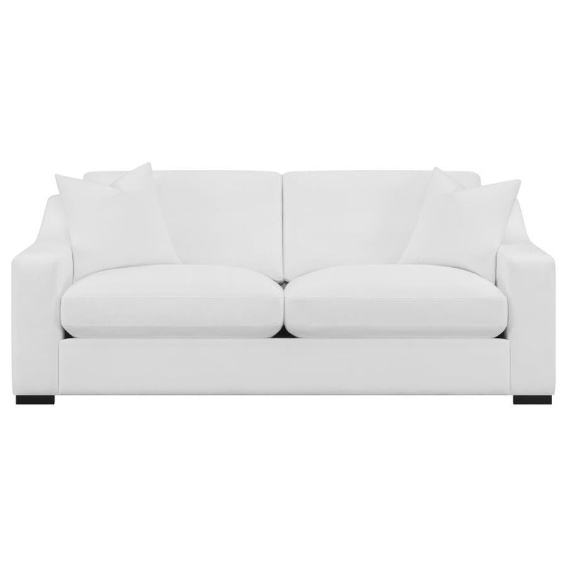 Ashlyn - Upholstered Sloped Arms Sofa - White