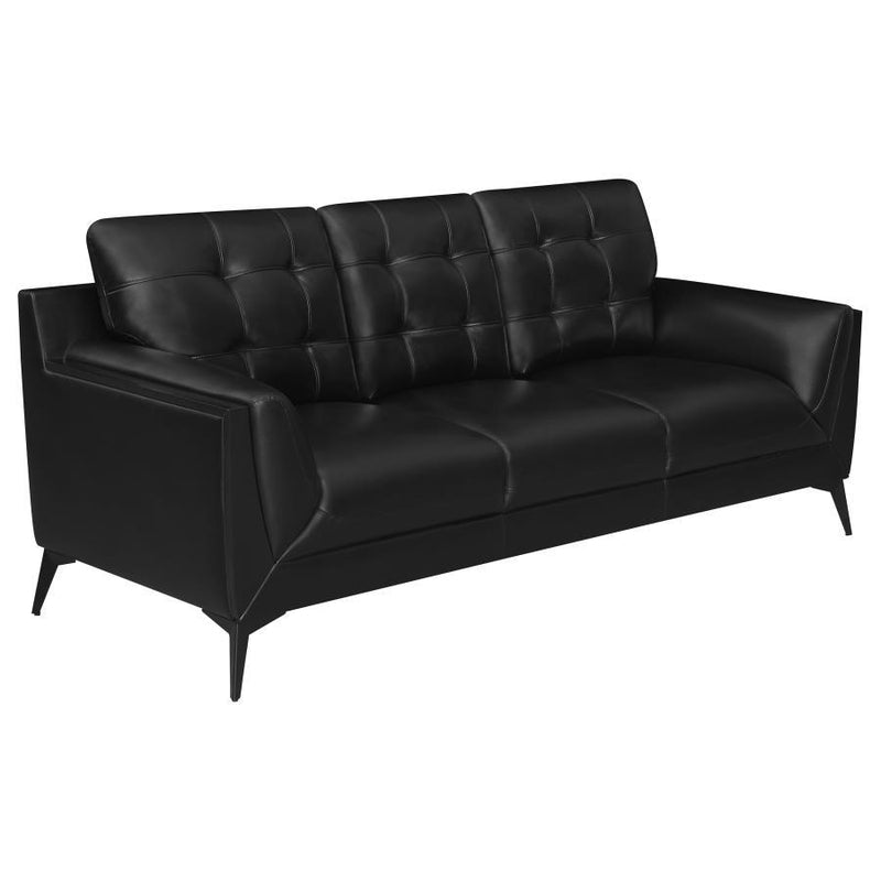 Moira - Upholstered Tufted Sofa With Track Arms - Black