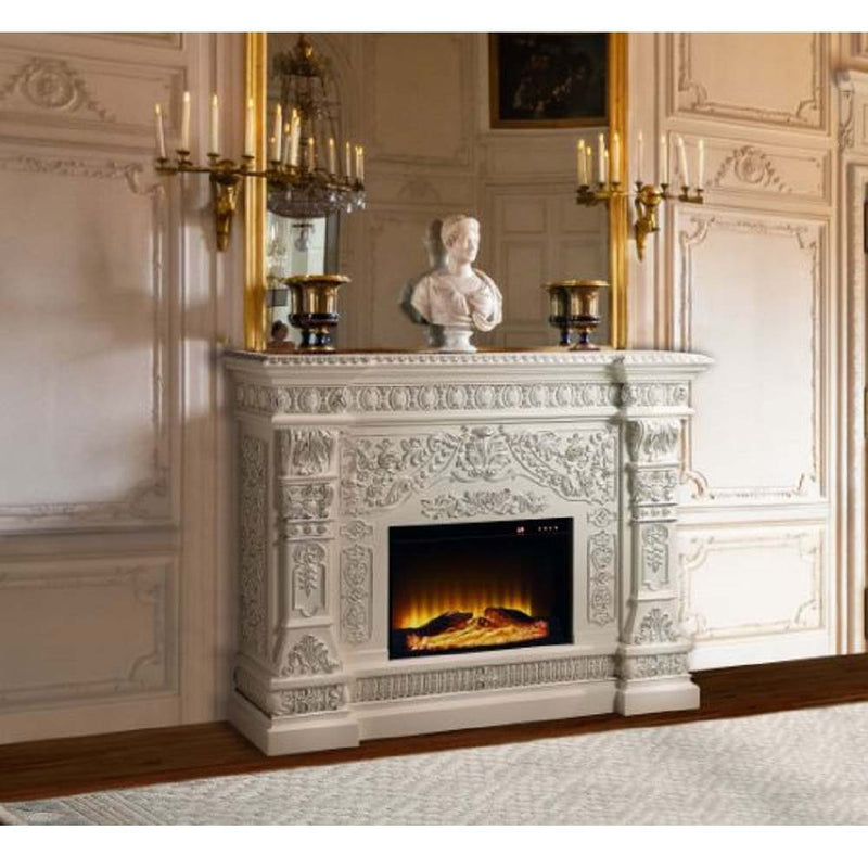 Zabrina - Fireplace - Antique White Finish