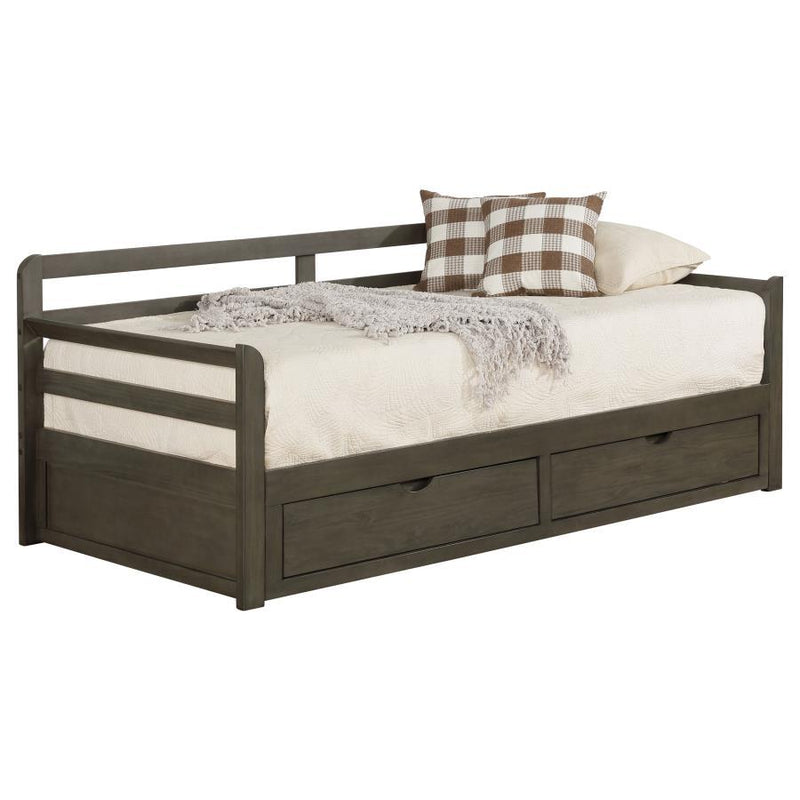 Sorrento - 2-Drawer Twin Daybed With Extension Trundle - Gray