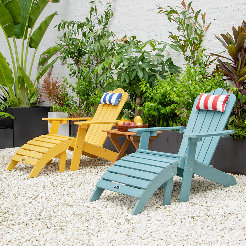 TALE Adirondack Chair Backyard Furniture Painted Seating with Cup Holder All-Weather and Fade-Resistant Plastic Wood for Lawn Outdoor Patio Deck Garden Porch Lawn Furniture Chairs Yellow