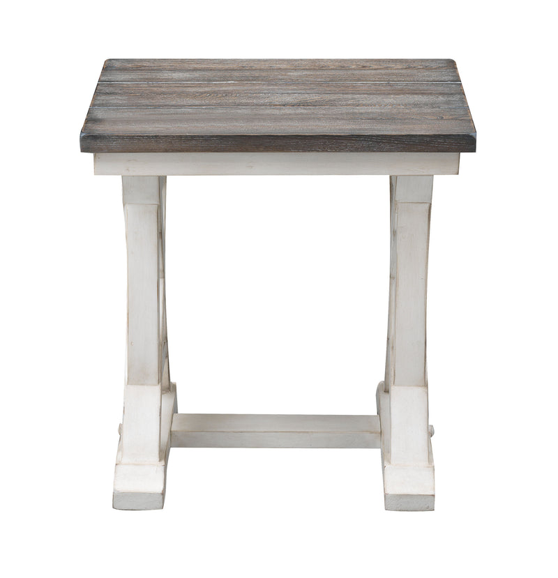 Bar Harbor II - Accent Side End Table With Plank Style Top And Trestle Base