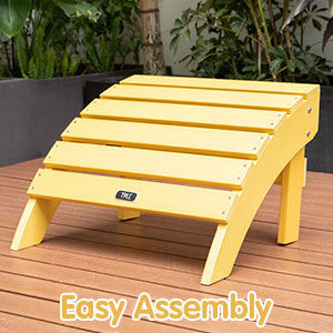 TALE Adirondack Ottoman Footstool All-Weather and Fade-Resistant Plastic Wood for Lawn Outdoor Patio Deck Garden Porch Lawn Furniture Yellow