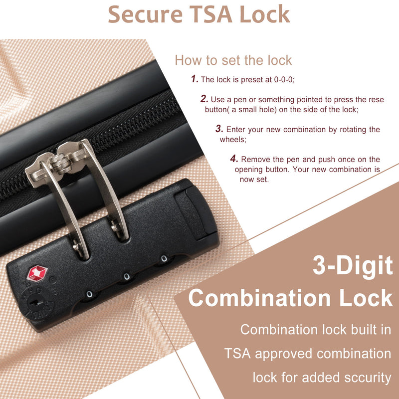 Hardshell Luggage Spinner Suitcase With TSA Lock Lightweight