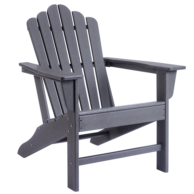 Classic Outdoor Adirondack Chair for Garden Porch Patio Deck Backyard, Weather Resistant Accent Furniture, Slate Grey