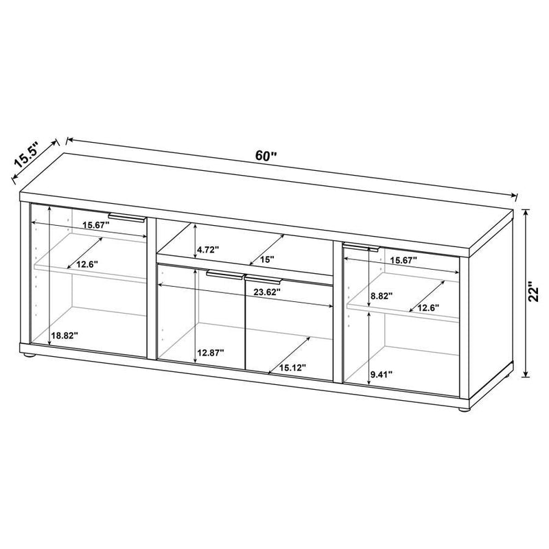 Tabby - 4-Door Engineered Wood 60" TV Stand - Mango