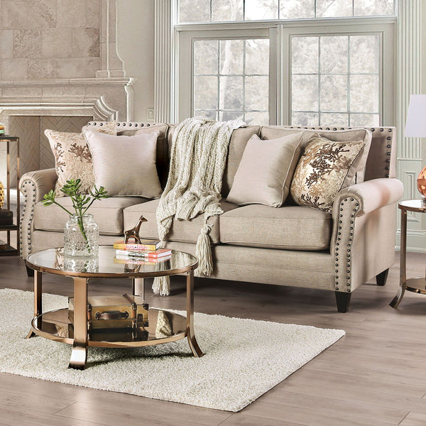 Briana - Sofa - Beige / Gold