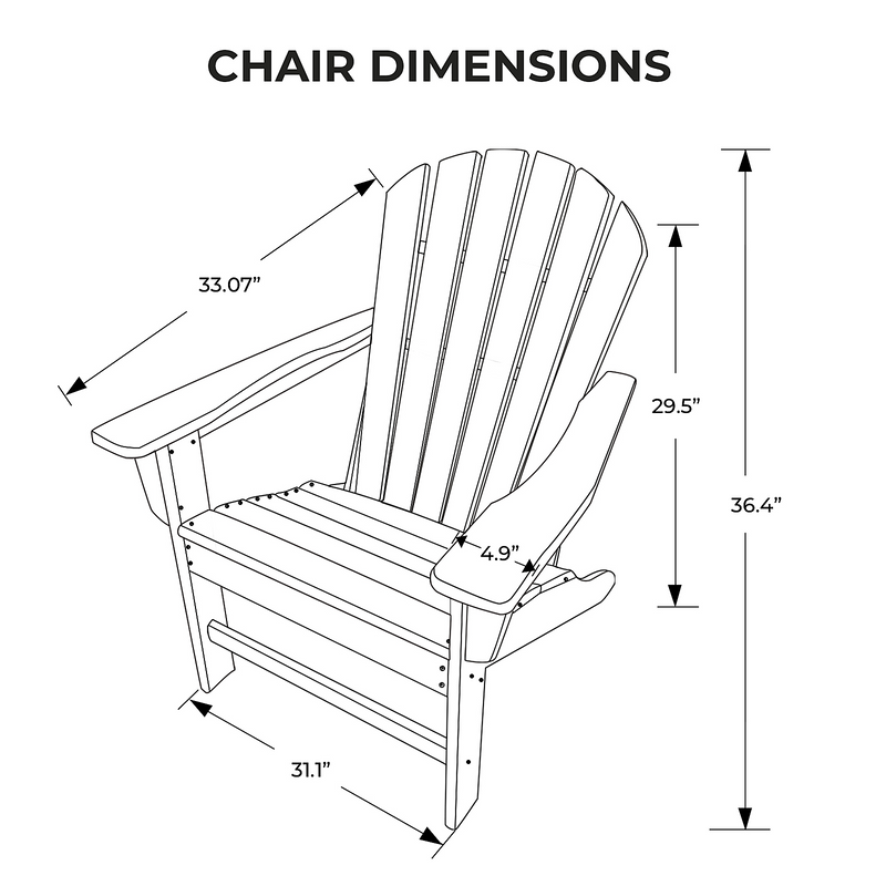 UM HDPE Resin Wood Adirondack Chair - Brown