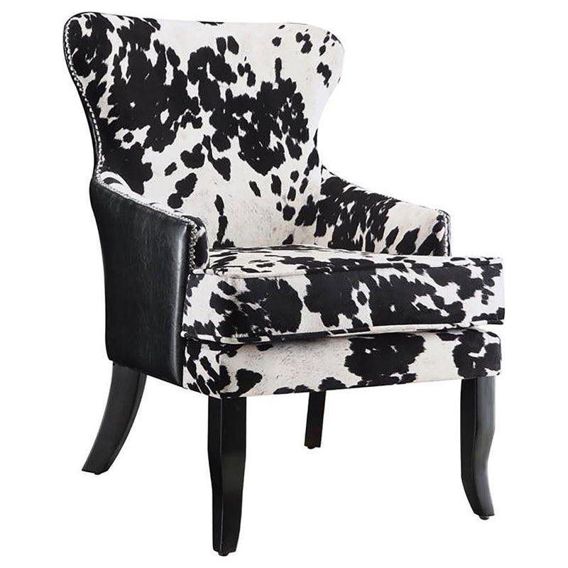 Trea - Cowhide Print Accent Chair - Black And White