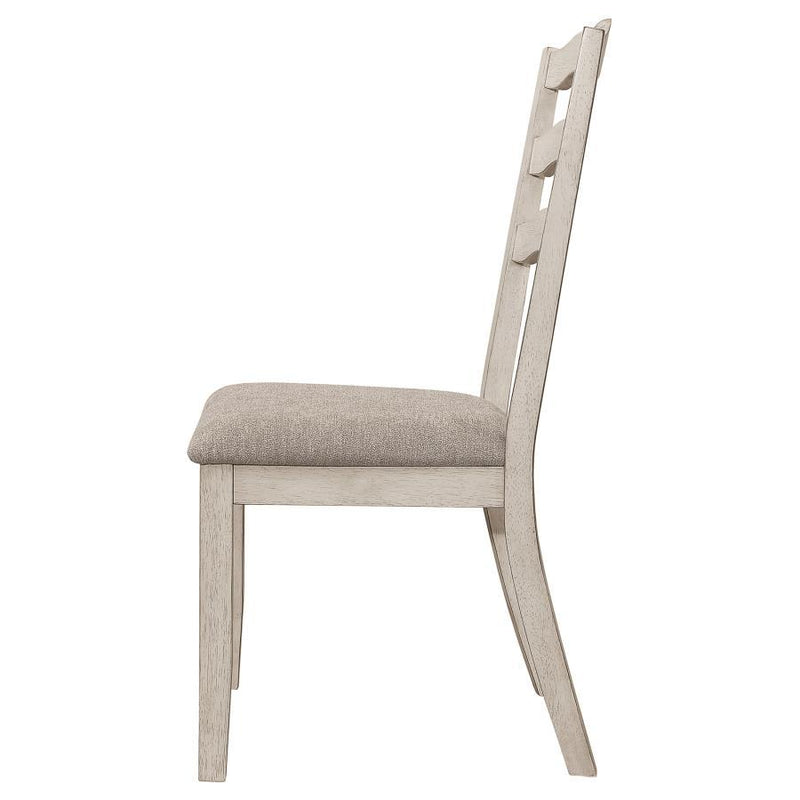 Ronnie - Ladder Back Padded Seat Dining Side Chair (Set of 2) - Khaki And Rustic Cream