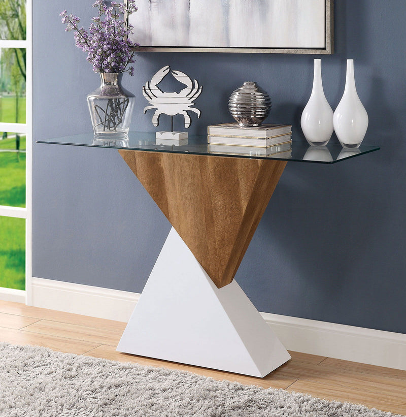 Bima - Sofa Table - White / Natural Tone