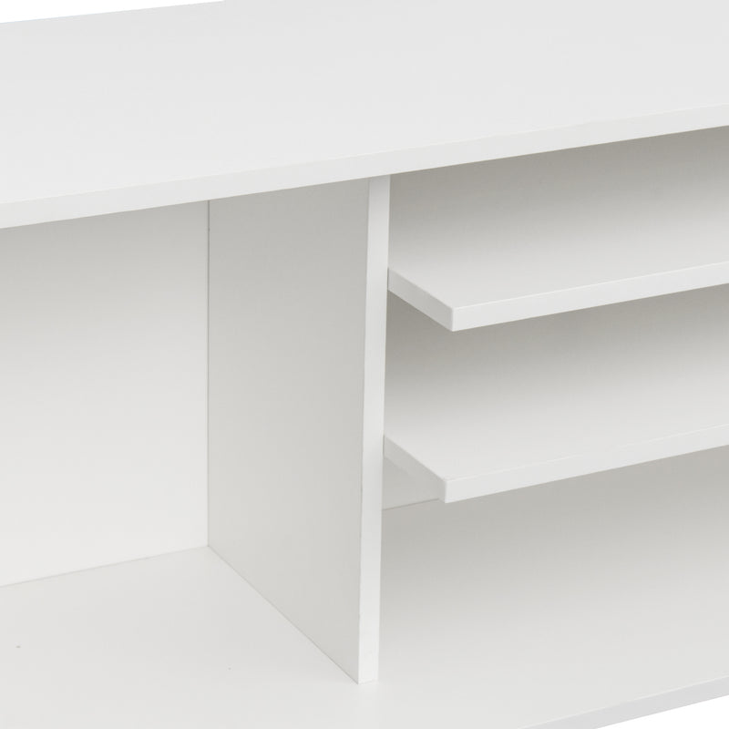 TV Stand Use in Living Room Furniture with 1 storage and 2 shelves Cabinet, high quality particle board,White