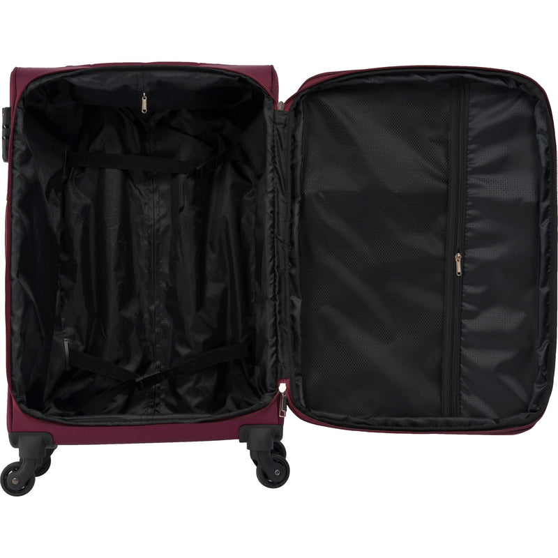 3 Piece Softside Luggage Expandable - Suitcase Set Upright Spinner Softshell Lightweight Luggage Travel Set - Dark Red