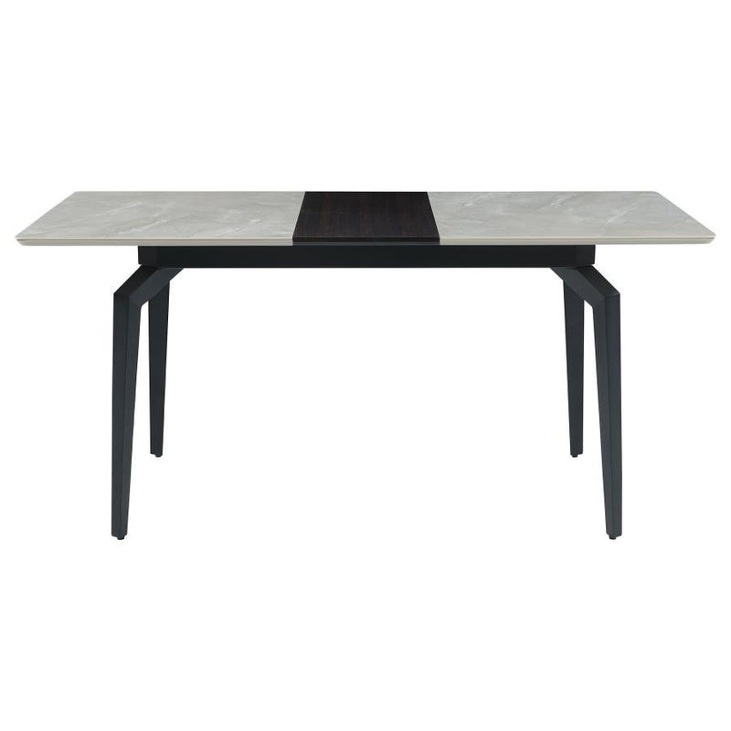 Mina - Rectangular Dining Table - Gray Ceramic And Sandy Black