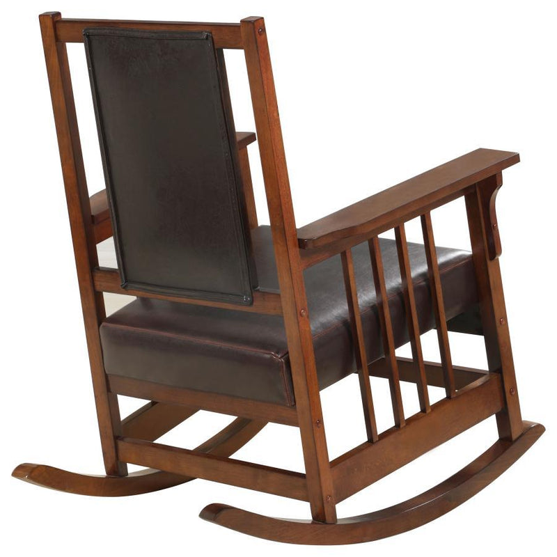 Ida - Upholstered Rocking Chair - Tobacco And Dark Brown