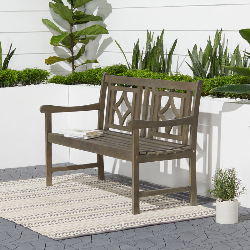 Renaissance Outdoor Patio Diamond 4-foot Hand-scraped Hardwood Bench