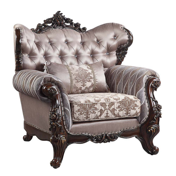 Benbek - Chair - Fabric & Antique Oak Finish