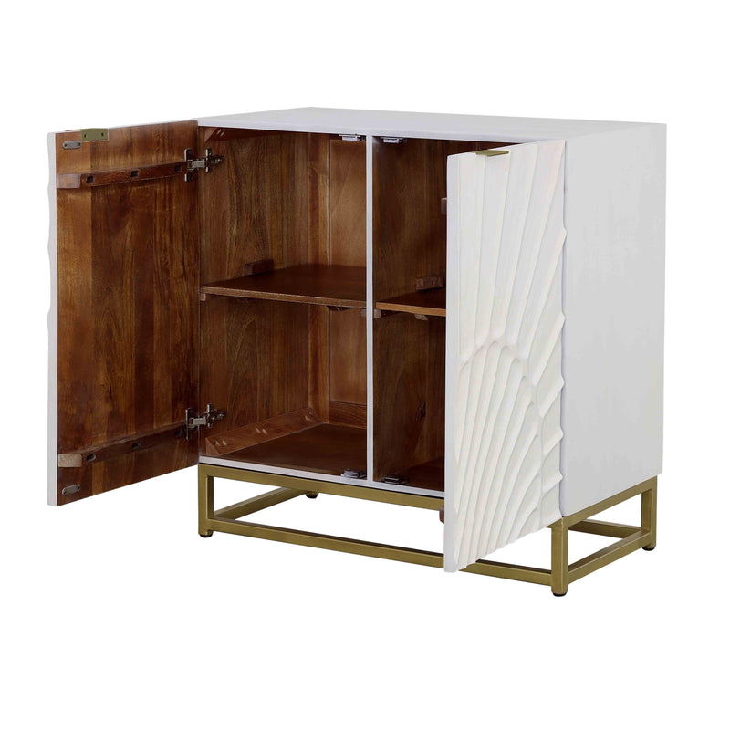 Fallow - Two Door Cabinet - White / Gold