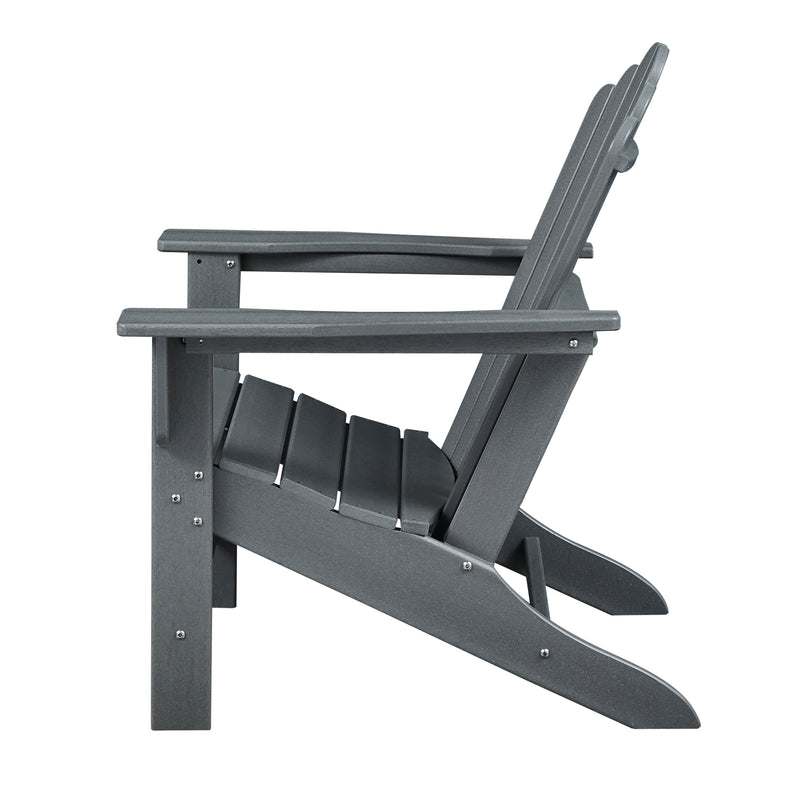 Classic Outdoor Adirondack Chair for Garden Porch Patio Deck Backyard, Weather Resistant Accent Furniture, Slate Grey