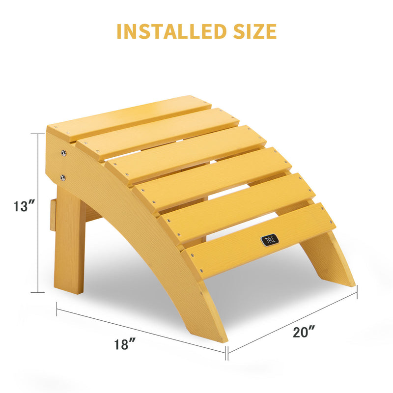 TALE Adirondack Ottoman Footstool All-Weather and Fade-Resistant Plastic Wood for Lawn Outdoor Patio Deck Garden Porch Lawn Furniture Yellow