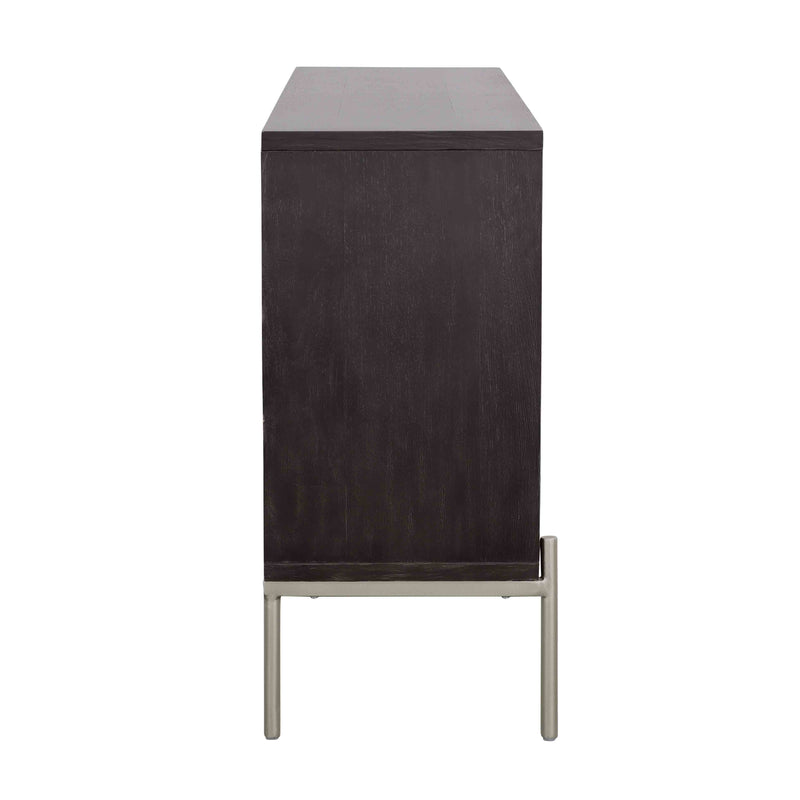 Sonia - Four Door Credenza - Black / Multicolor - Black / Multicolor