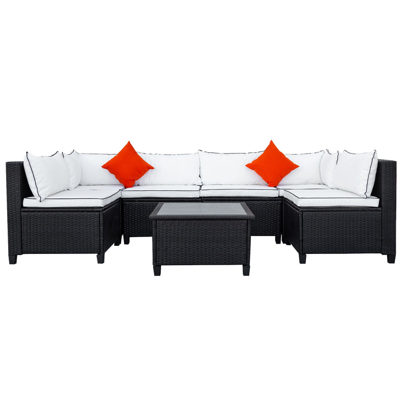 U-Style 2 Piece Quality Rattan Wicker Patio Set - U-Shape Sectional Outdoor Furniture Set With Cushions And Accent Pillows