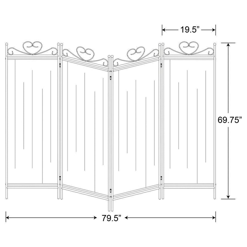 Dove - 4-Panel Folding Screen - Beige And Black