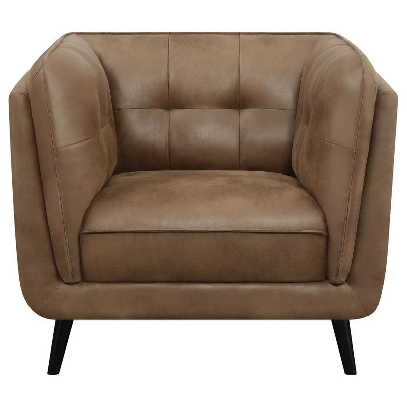 Thatcher - Upholstered Button Tufted Chair - Brown