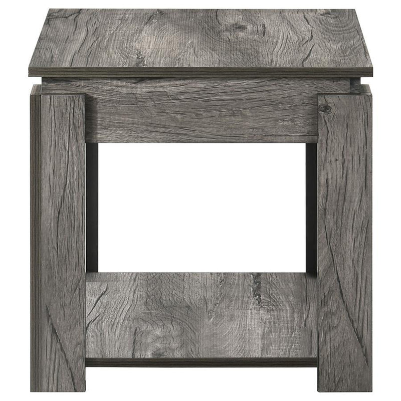 Donal - 3 Piece Occasional Set With Open Shelves - Weathered Gray