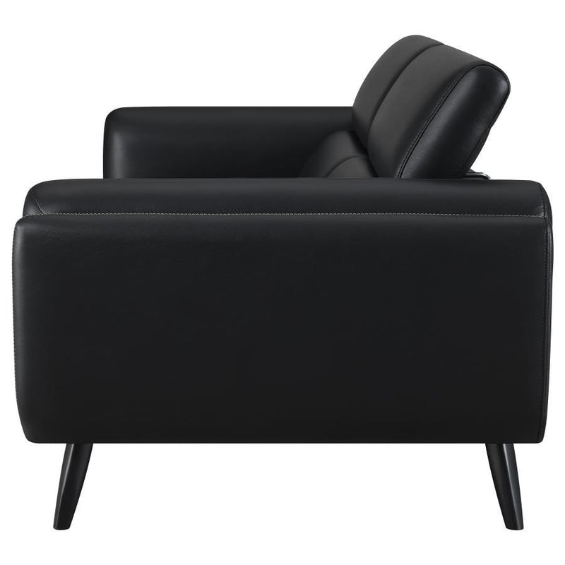 Shania - Track Arms Sofa With Tapered Legs - Black