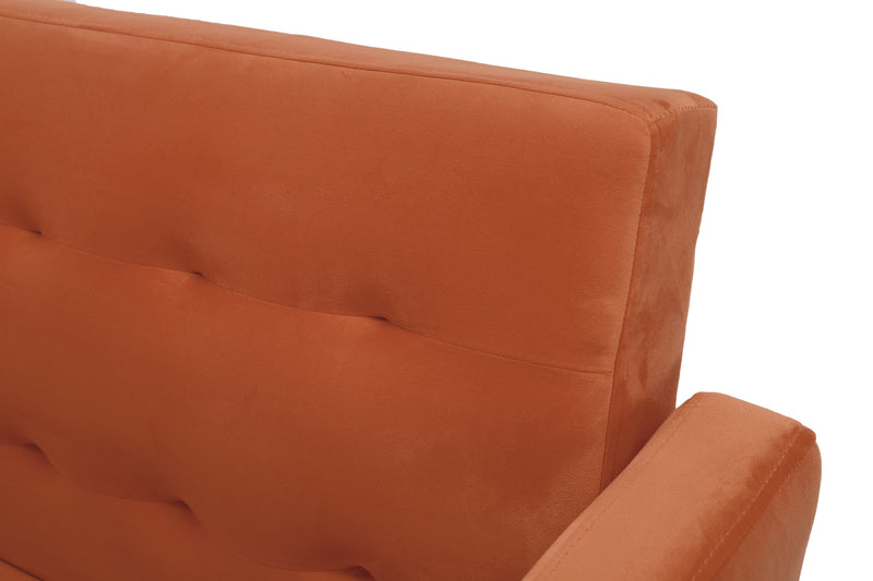 Square arm sleeper sofa Orange Velvet ***Not available for sale on Walmart***