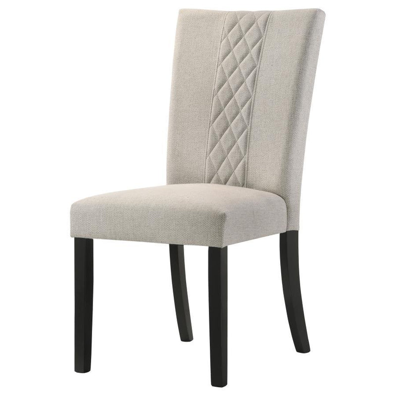 Malia - Upholstered Solid Back Dining Side Chair (Set of 2) - Beige And Black