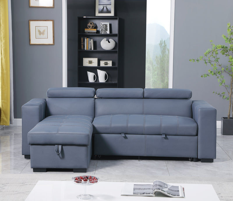 Revolution performance fabric, Reversible Sleeper Sectional Storage Sofa Bed, 3 Seat Both Left Handed And Right  Handed （91x60.5x 33 inches）