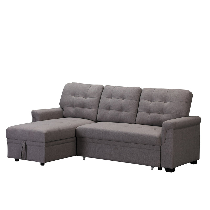 Upholstery Sleeper Sectional Sofa dark gray