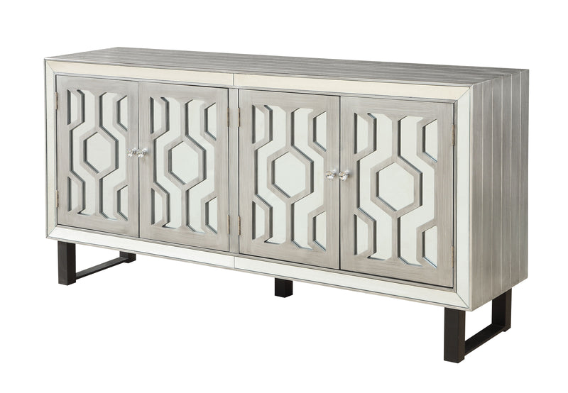 Chandi - Four Door Credenza - Bose Metallic Pewter