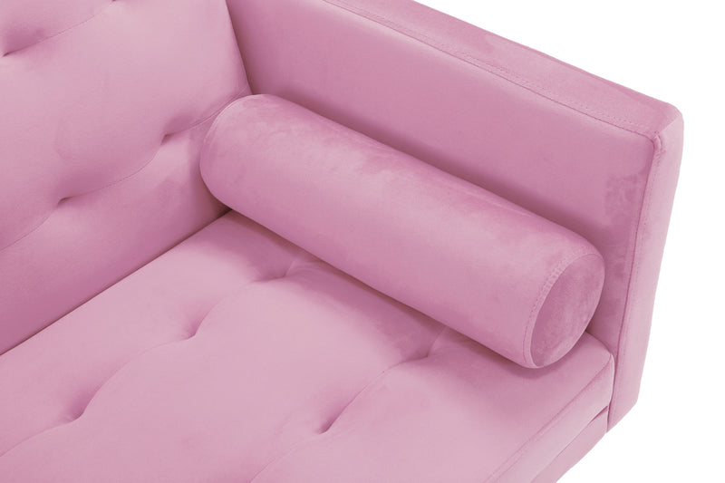 Square arm sleeper sofa Pink Velvet ***Not available for sale on Walmart***