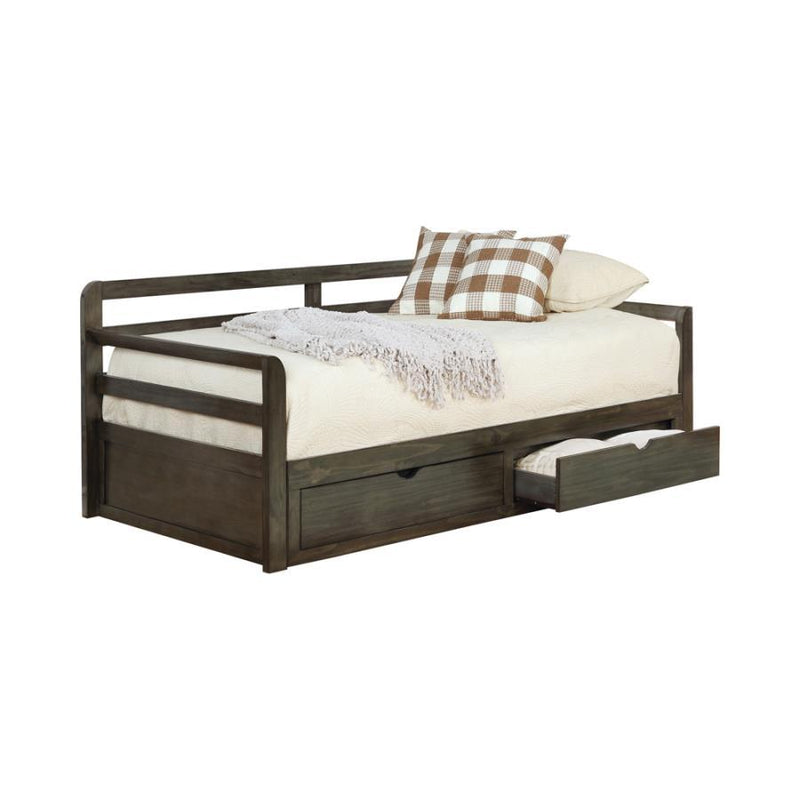 Sorrento - 2-Drawer Twin Daybed With Extension Trundle - Gray