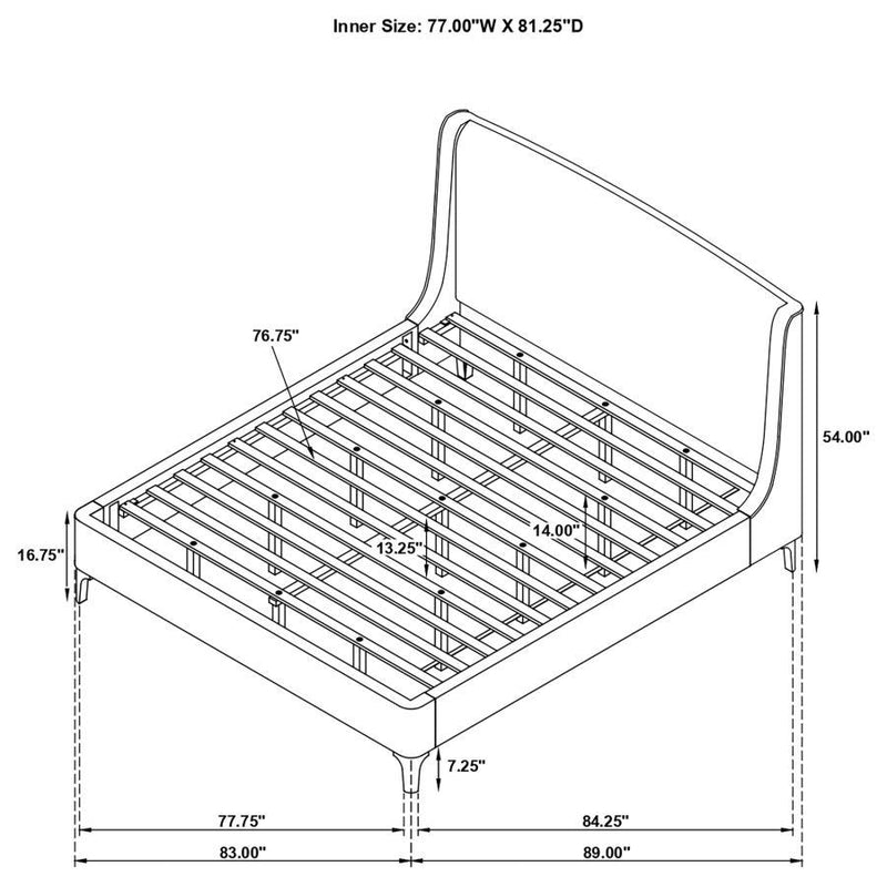 Mosby - Upholstered Curved Headboard Platform Bed