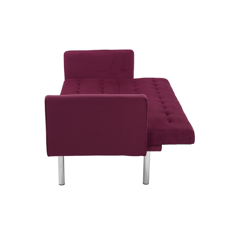 Square arm sleeper sofa Red Velvet ***Not available for sale on Walmart***