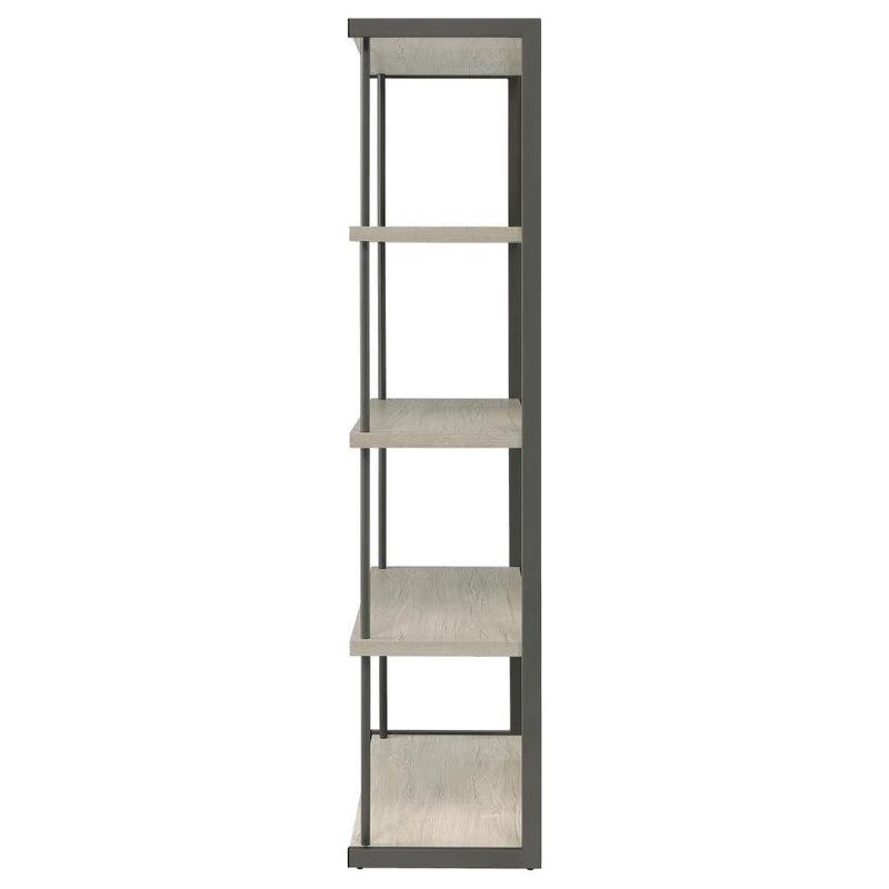 Loomis - 4-Shelf Bookcase - Whitewashed Gray - Wood